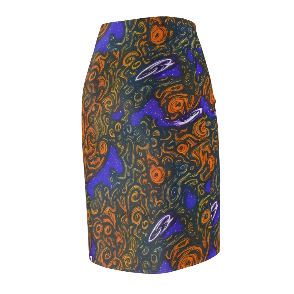 Orbiting Ember on Pencil Skirt — Back Side