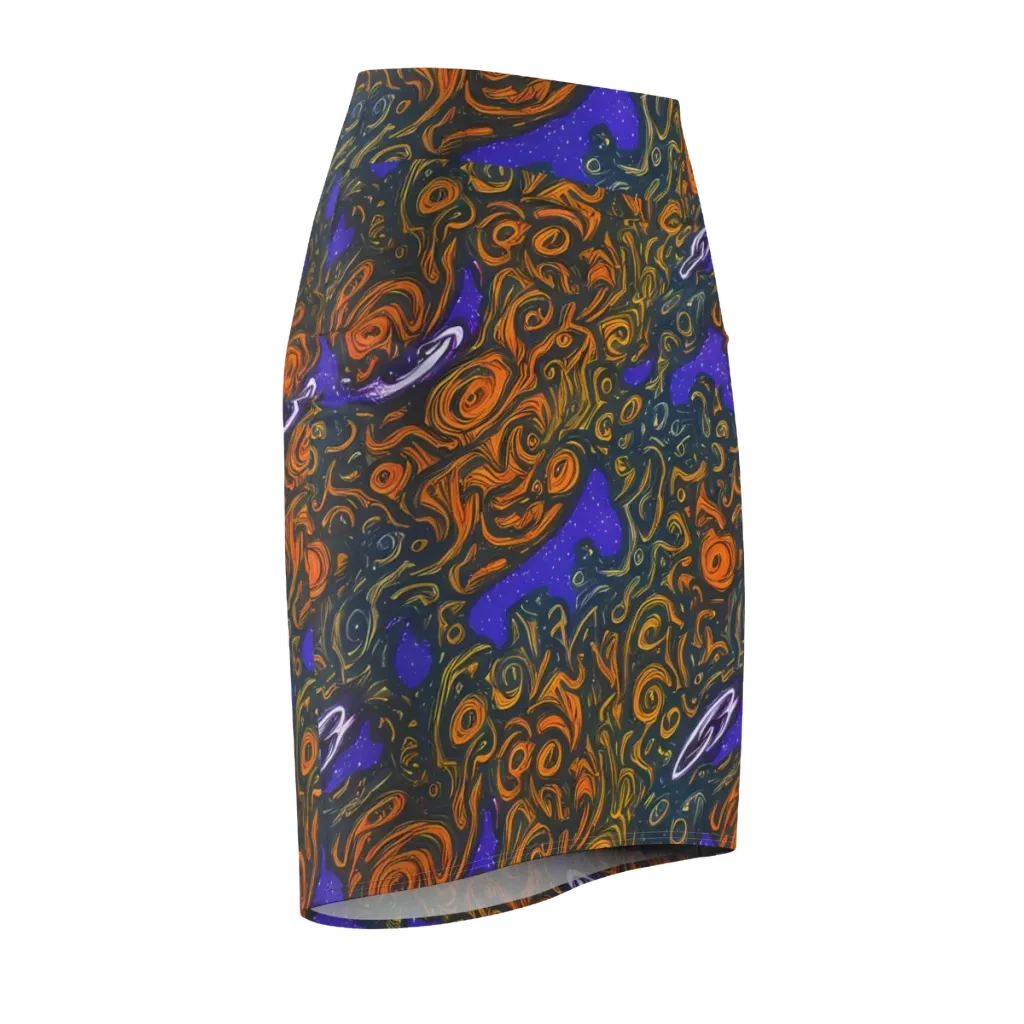 Orbiting Ember on Pencil Skirt — Front Side