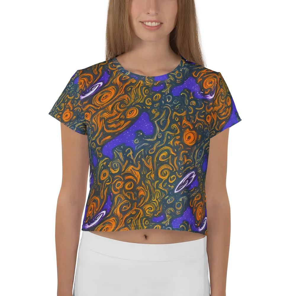 Orbiting Ember on Crop Tee — Front