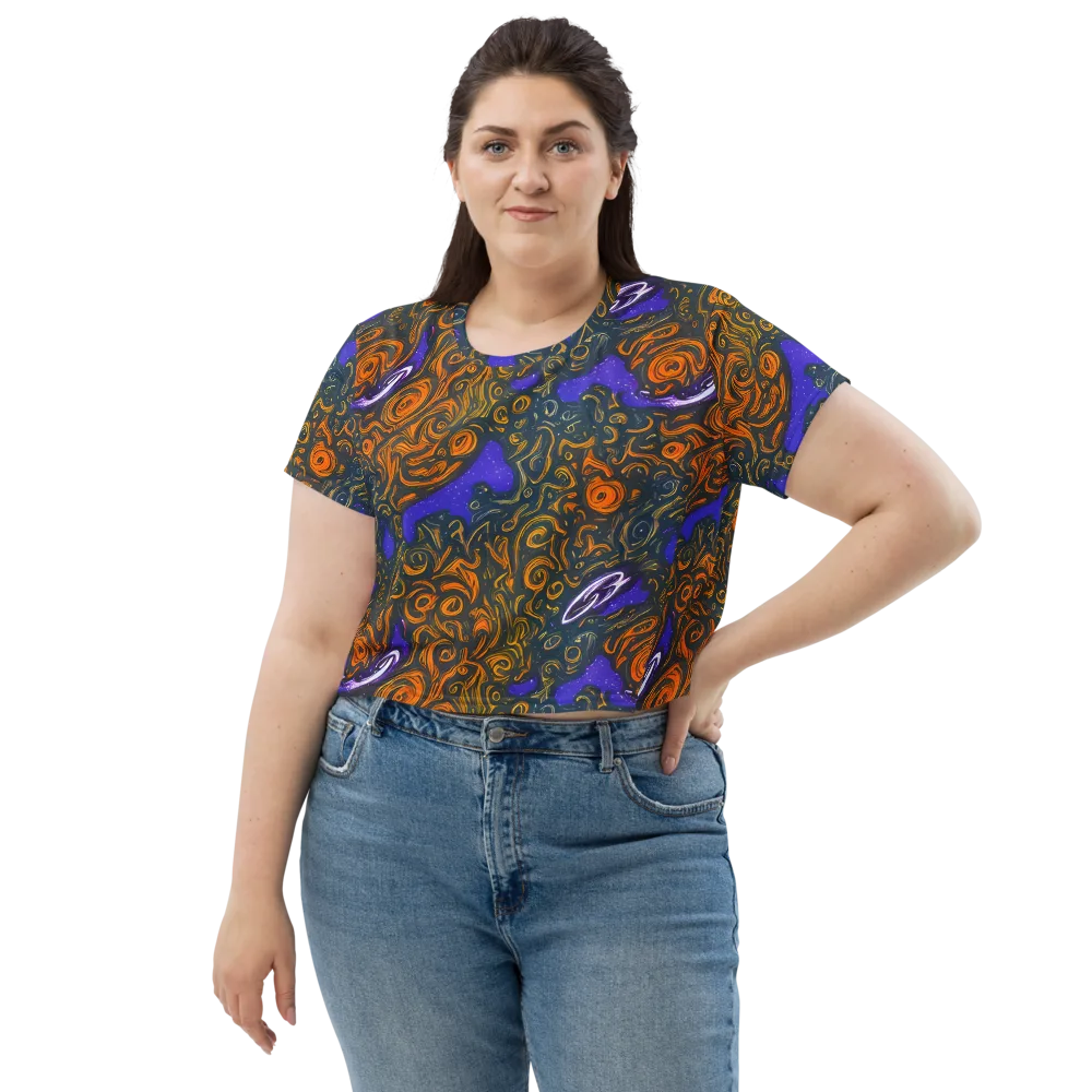 Orbiting Ember on Crop Tee — Front