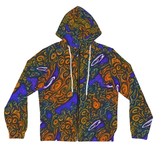 Orbiting Ember on a Women's Full-Zip Hoodie