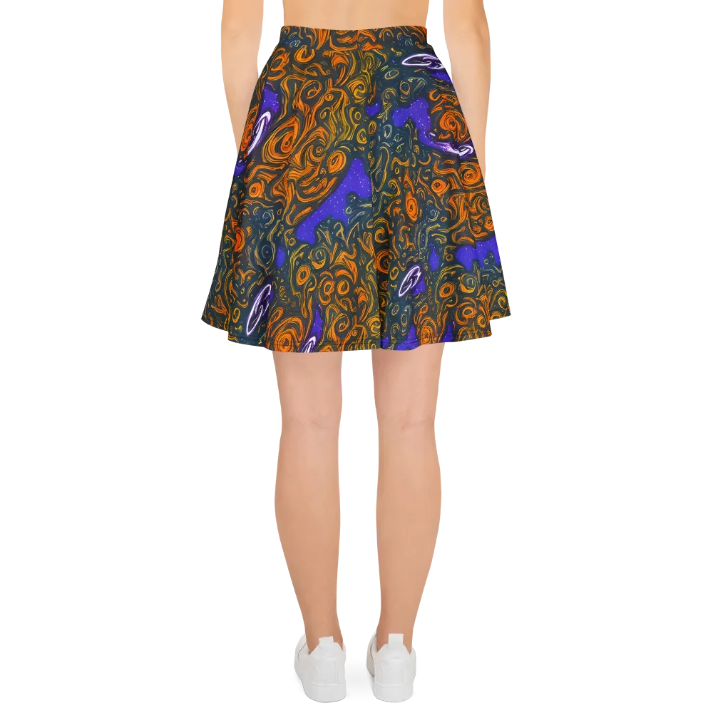 Orbiting Ember on Skater Skirt — Back