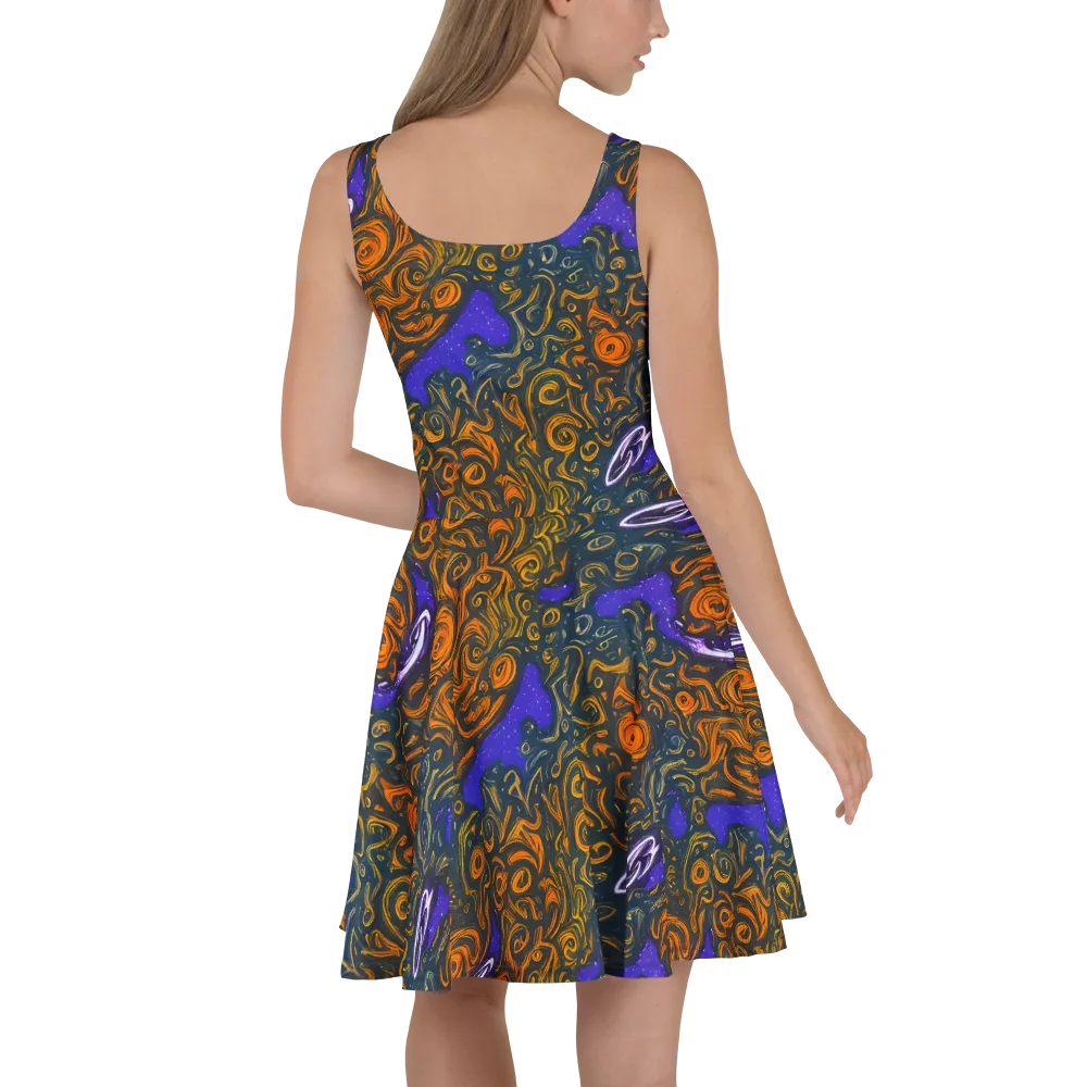 Orbiting Ember on Skater Dress — Back