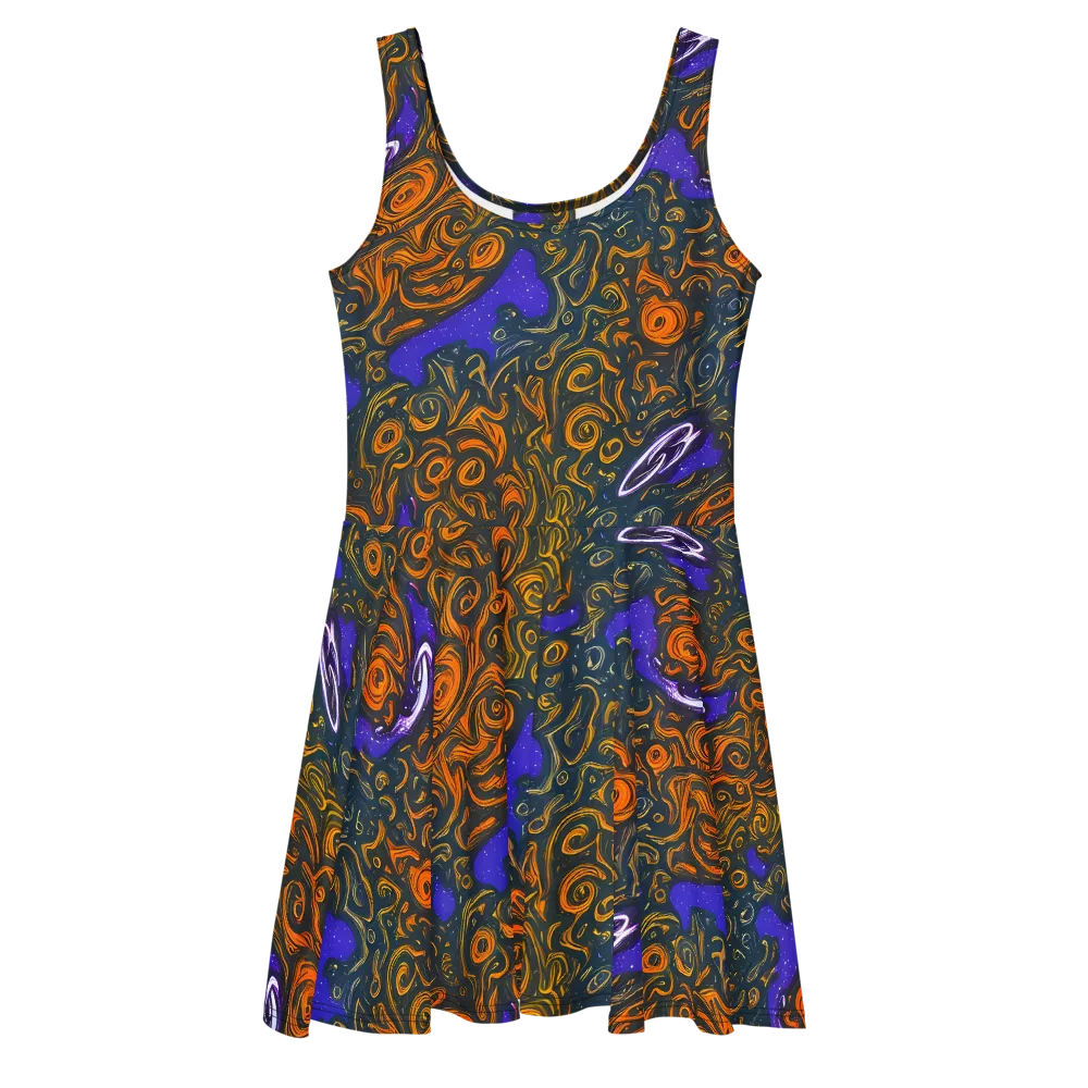 Orbiting Ember on Skater Dress — Front