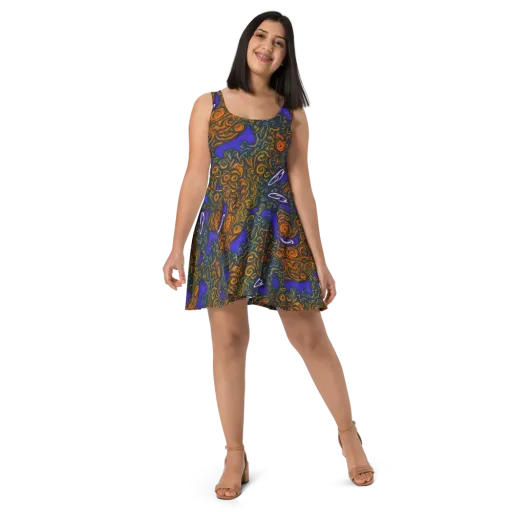Orbiting Ember on a Skater Dress