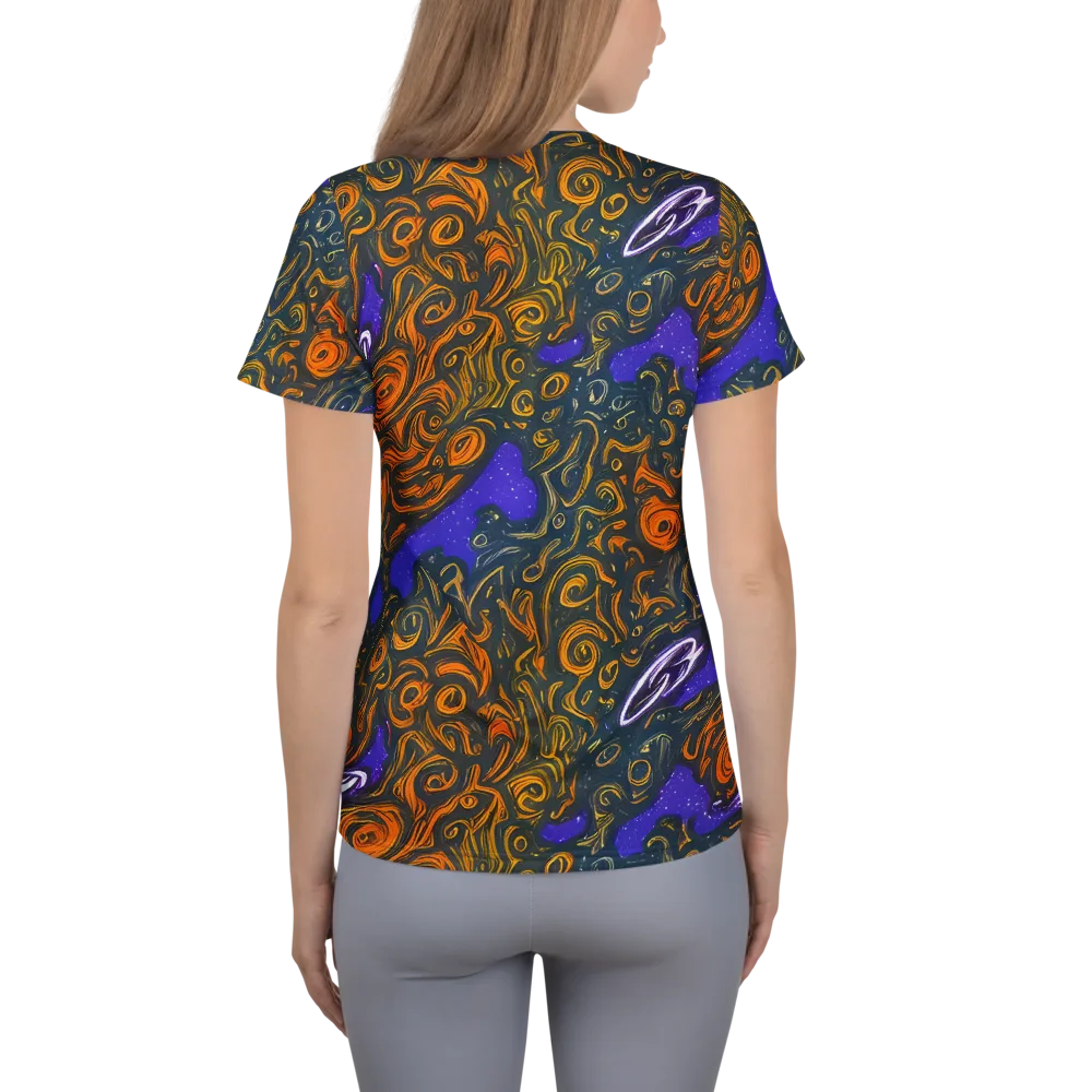 Orbiting Ember on Women's Athletic T-Shirt — Back