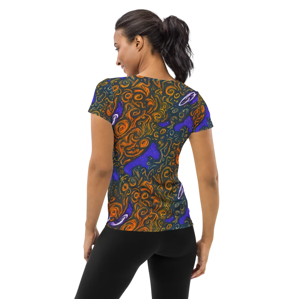 Orbiting Ember on Women's Athletic T-Shirt — Back