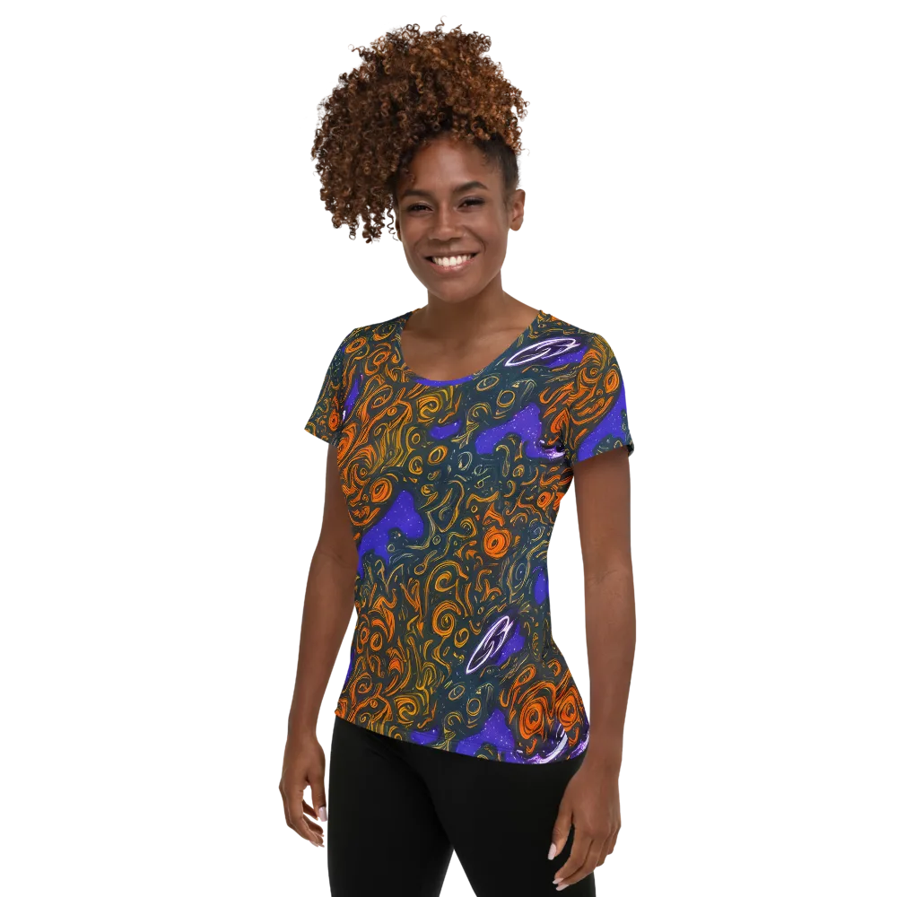 Orbiting Ember on Women's Athletic T-Shirt — Left