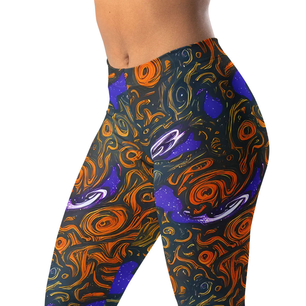 Orbiting Ember on Leggings — Left Front