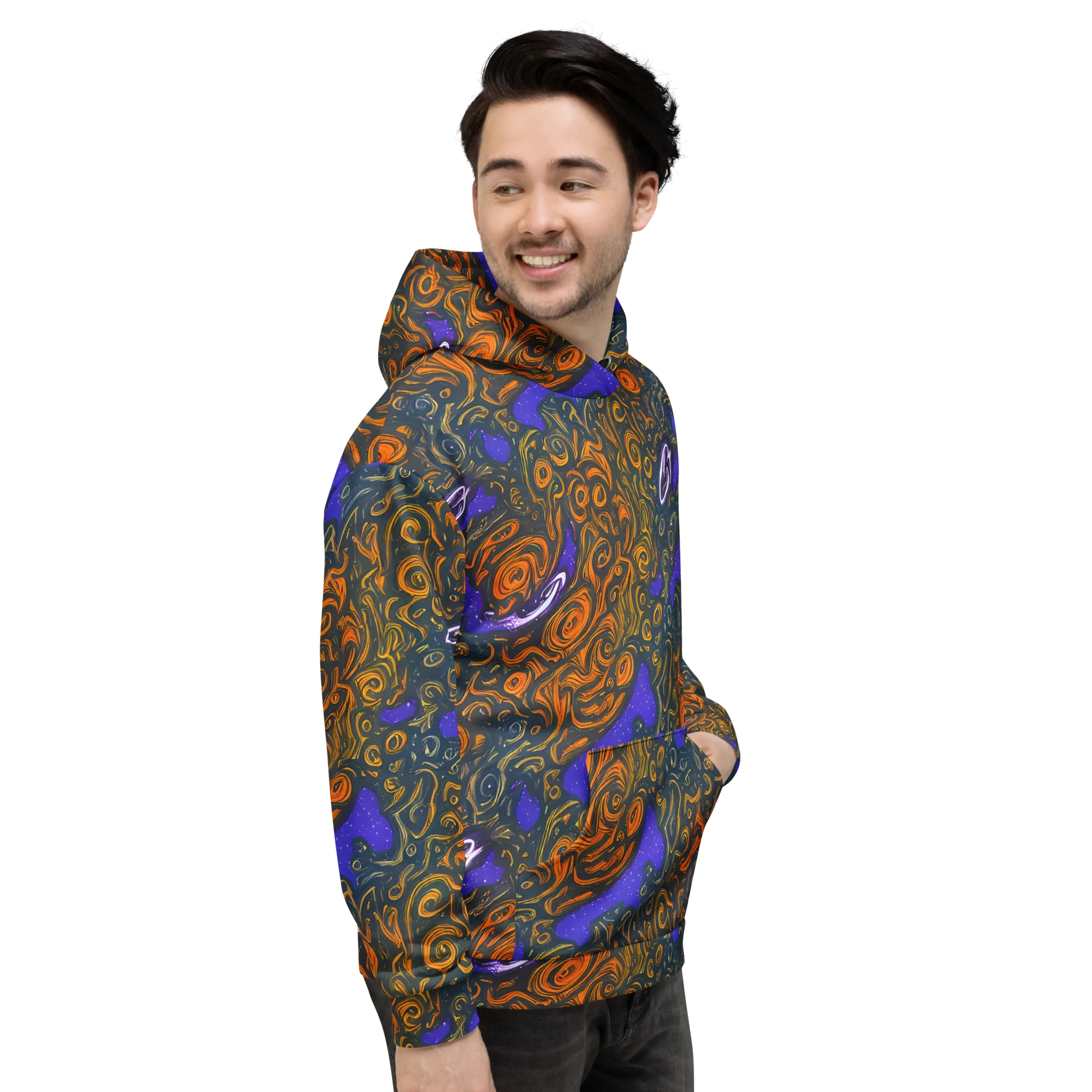 Orbiting Ember on Hoodie — Right
