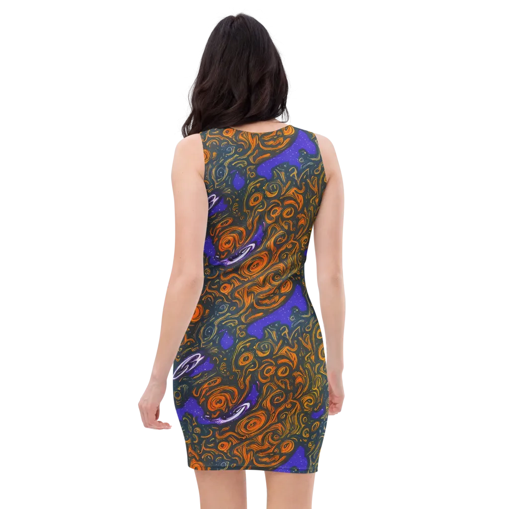 Orbiting Ember on Bodycon Dress — Back