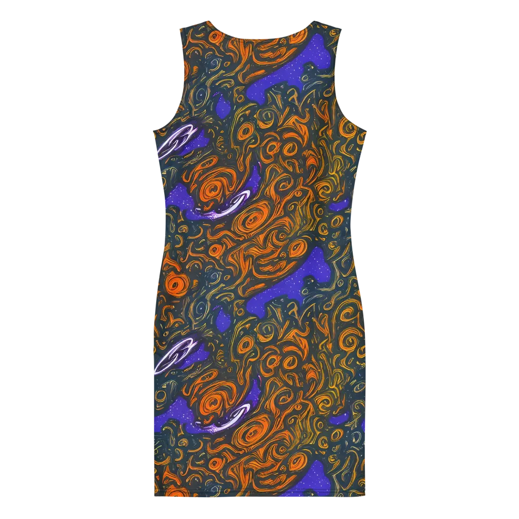 Orbiting Ember on Bodycon Dress — Back