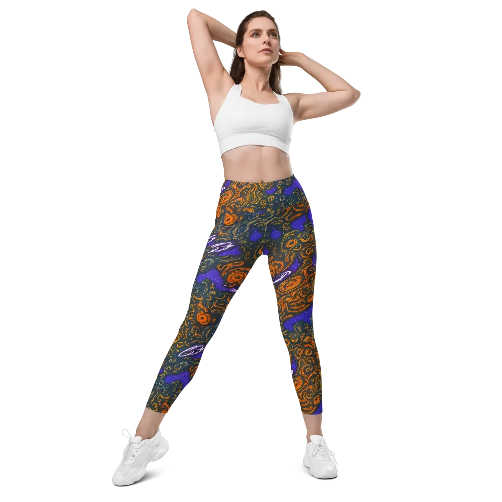 Orbiting Ember on Leggings with Pockets — Front