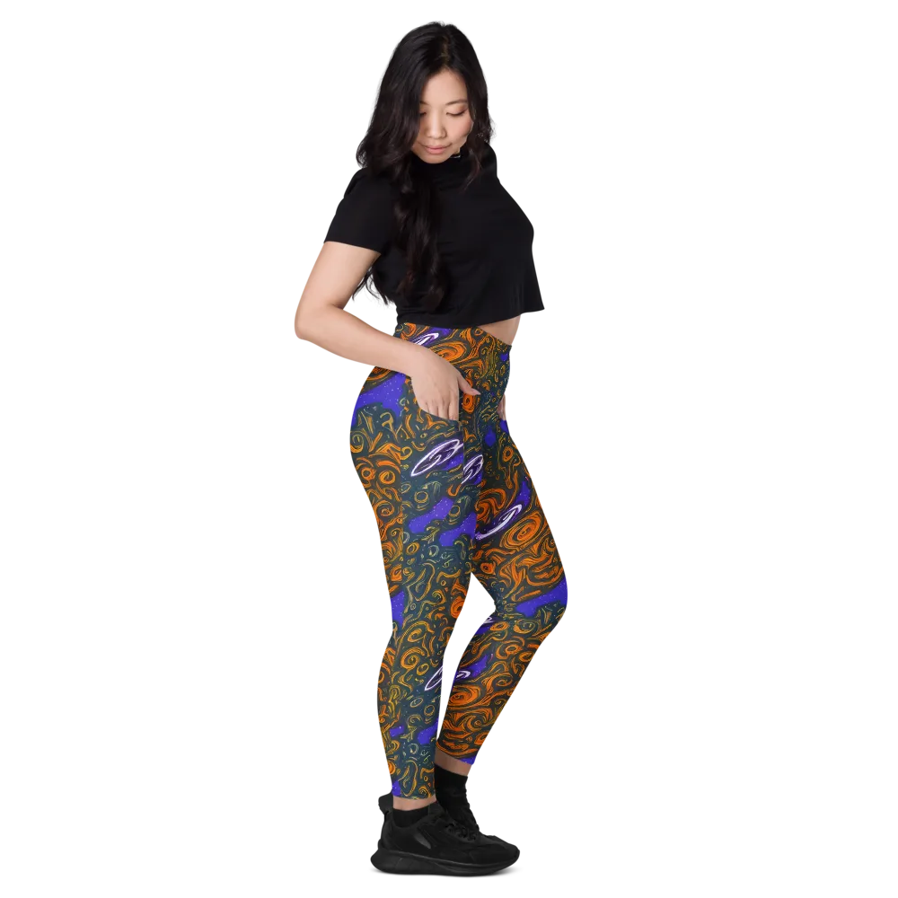 Orbiting Ember on Leggings with Pockets — Right