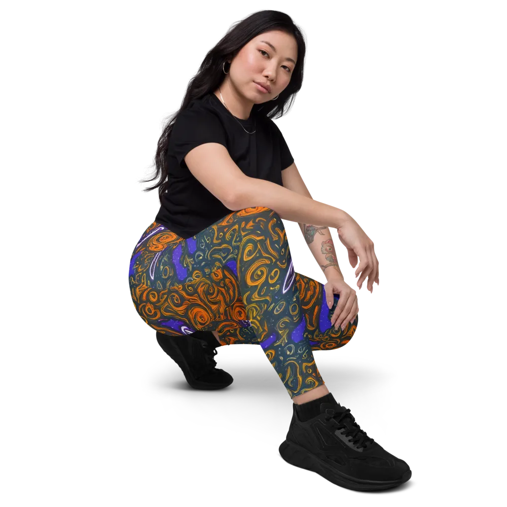 Orbiting Ember on Leggings with Pockets — Right Front