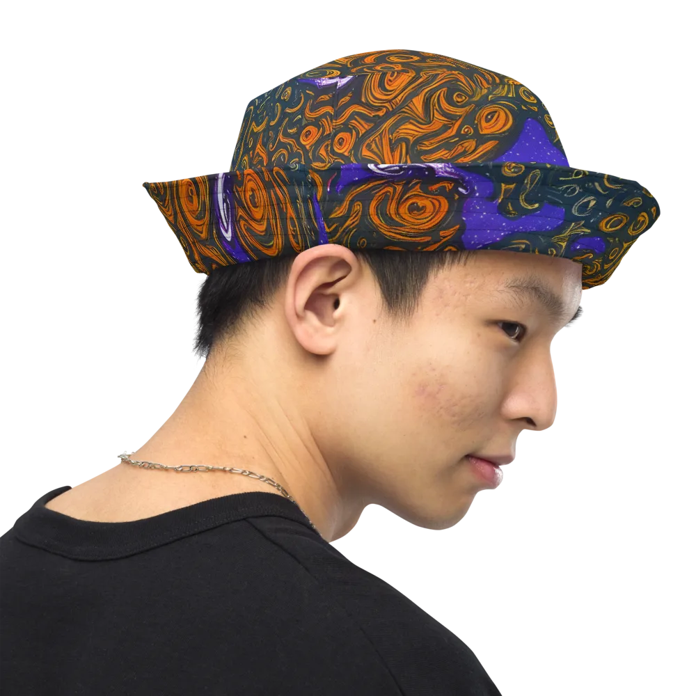 Orbiting Ember on Reversible Bucket Hat — Right Outside