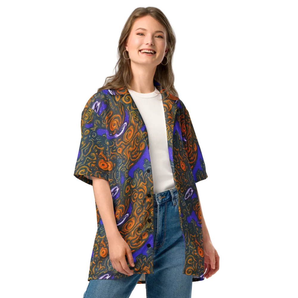 Orbiting Ember on Button Shirt — Front