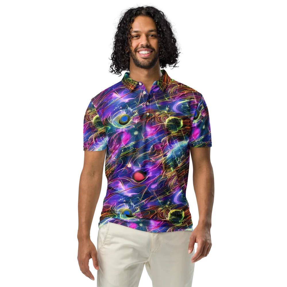 Plasma Drift on Men's Slim Fit Polo Shirt — Front