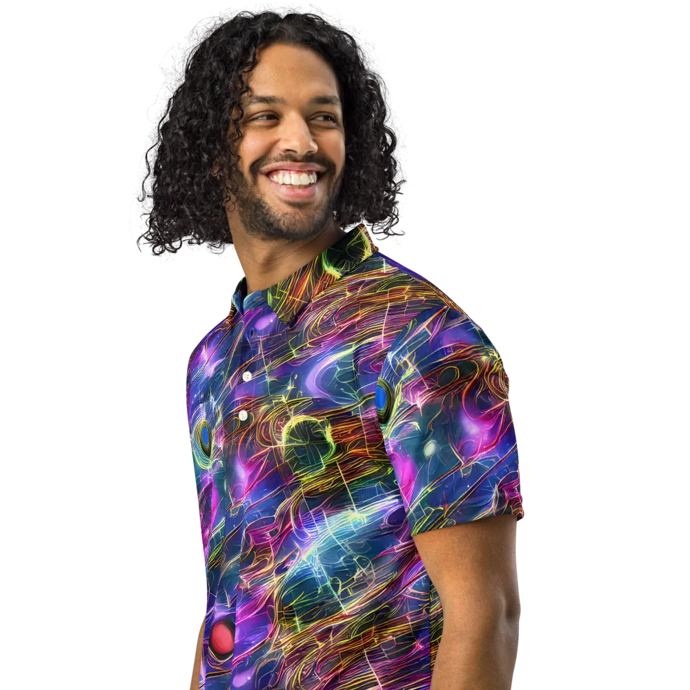 Plasma Drift on Men's Slim Fit Polo Shirt — Left Front