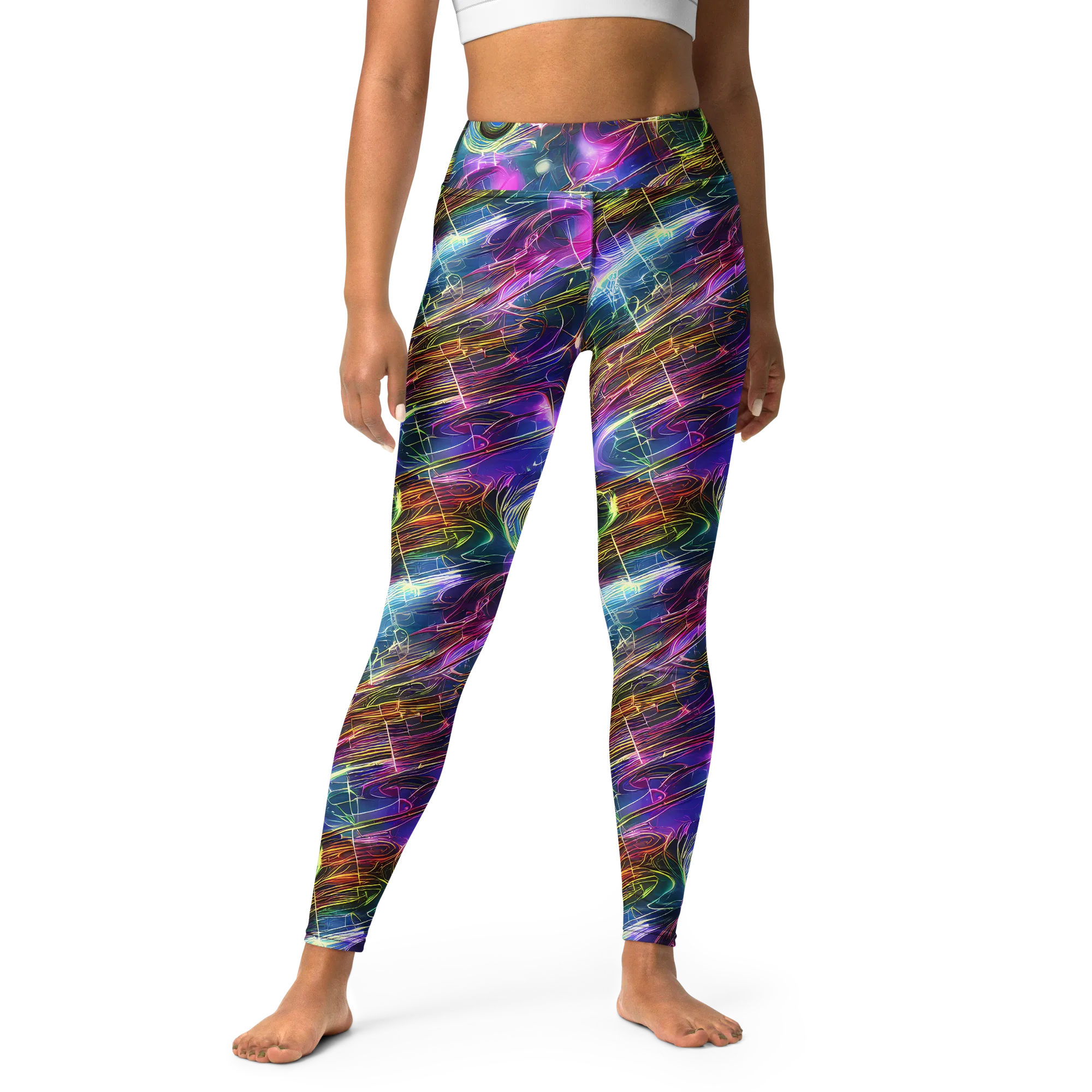 Plasma Drift on Yoga Leggings — Front