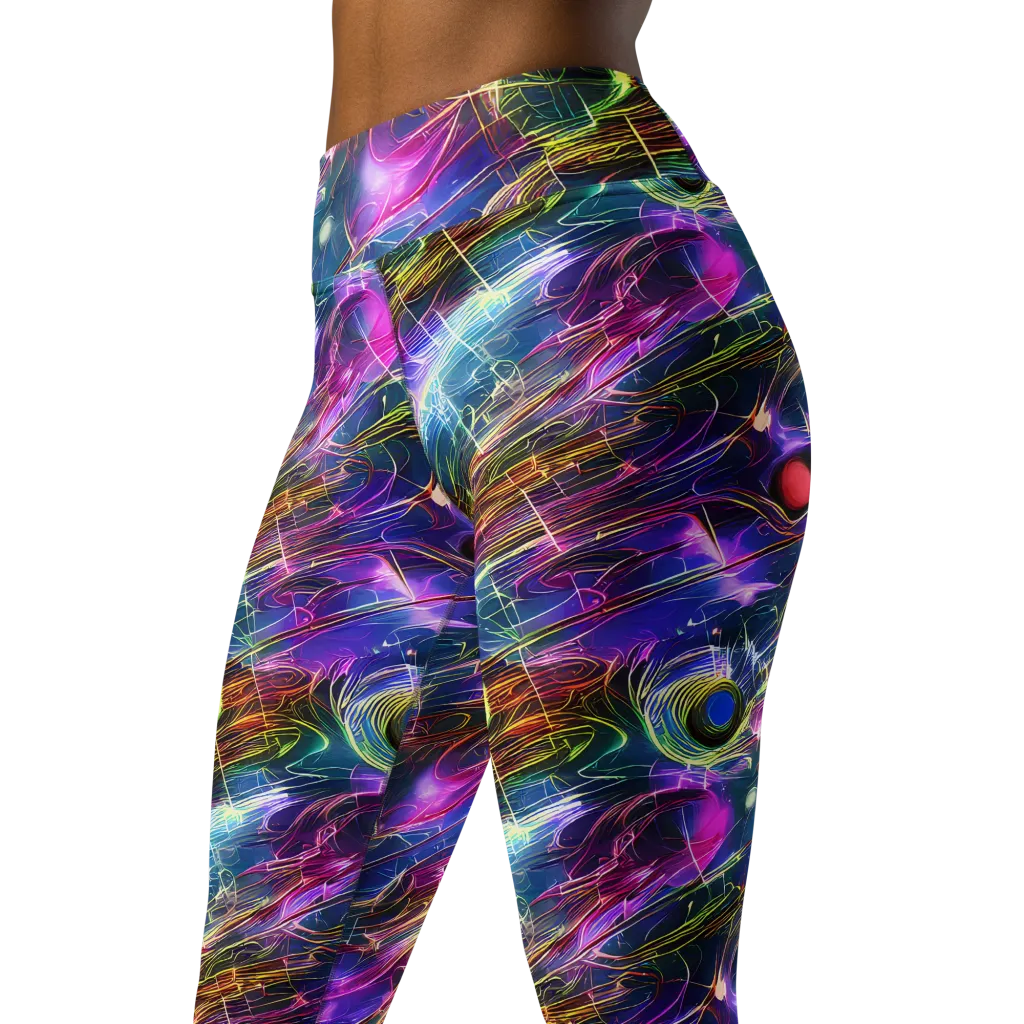 Plasma Drift on Yoga Leggings — Left Front