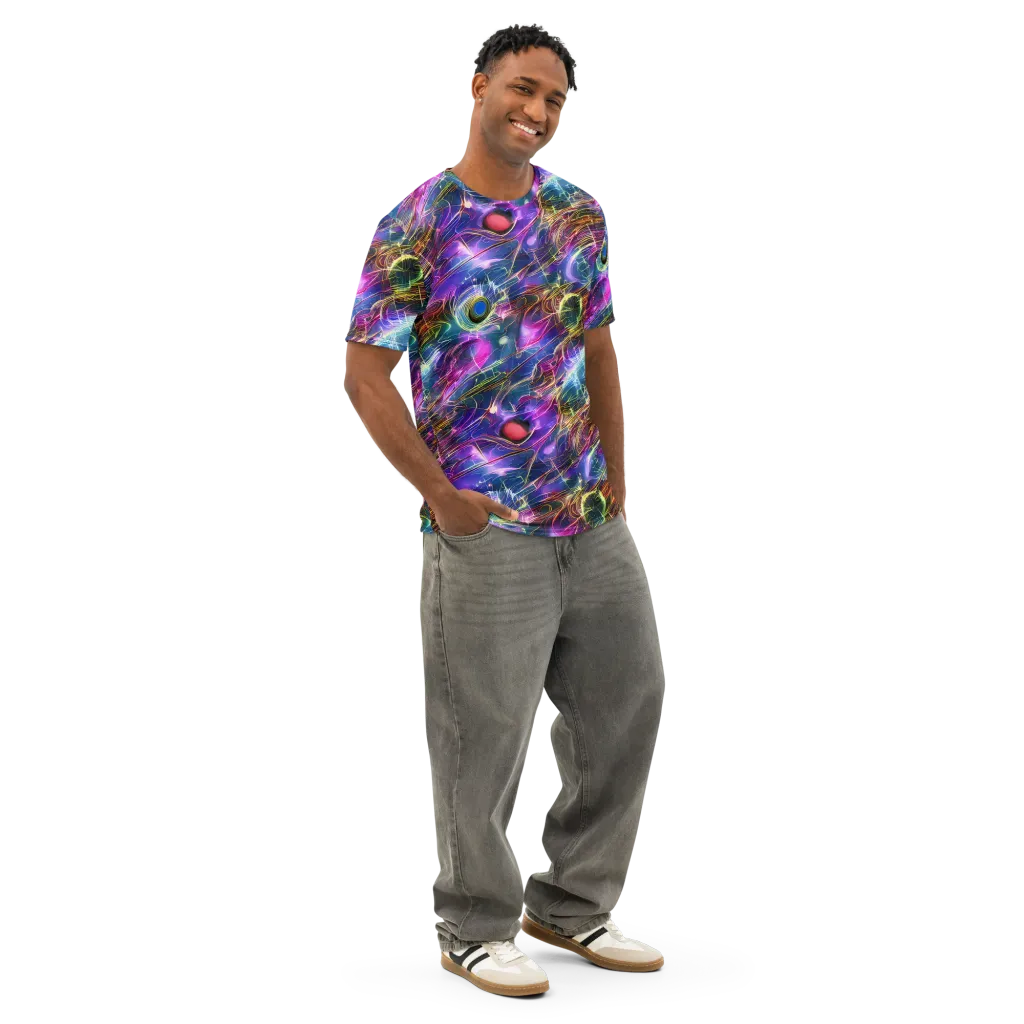 Plasma Drift on Men's Cotton Crew Neck T-Shirt — Right Front