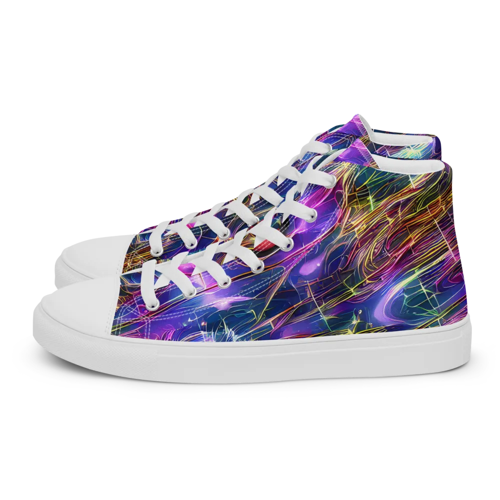 Plasma Drift on Men's High Top Canvas Shoes — Left