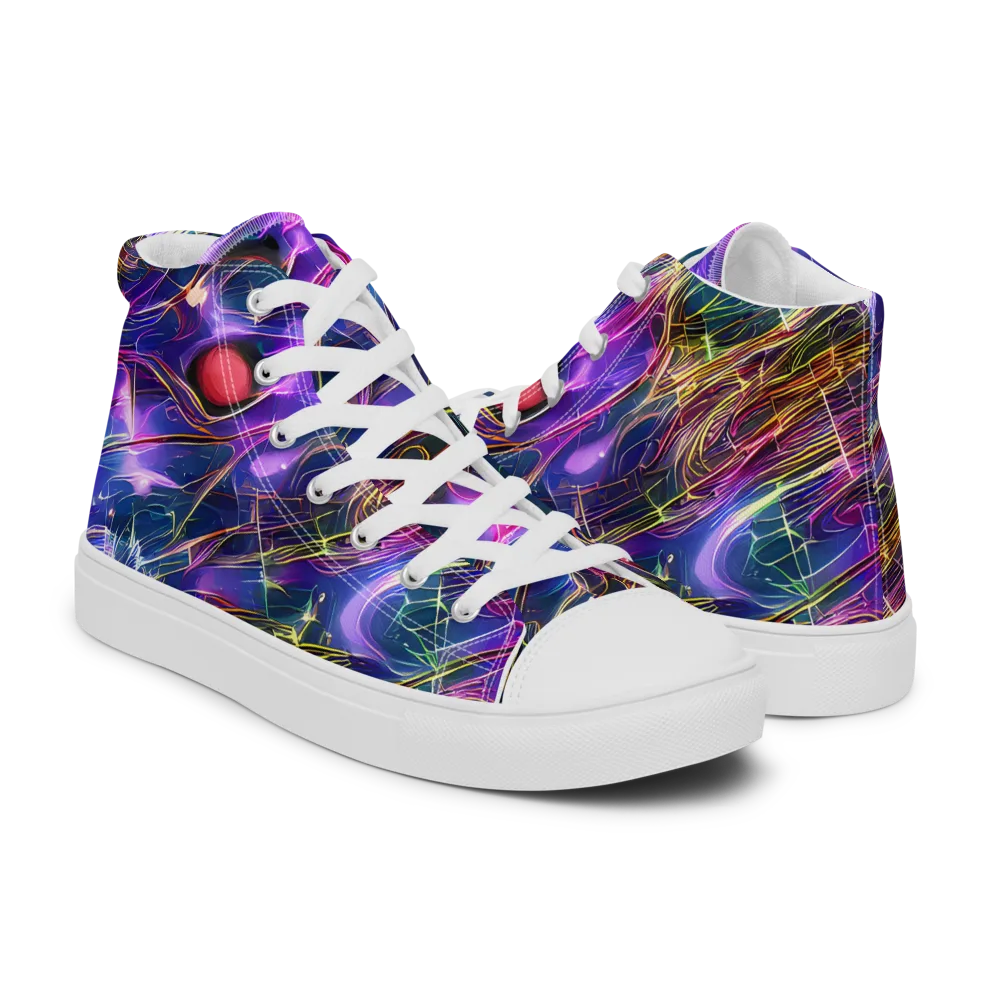 Plasma Drift on Men's High Top Canvas Shoes — Right
