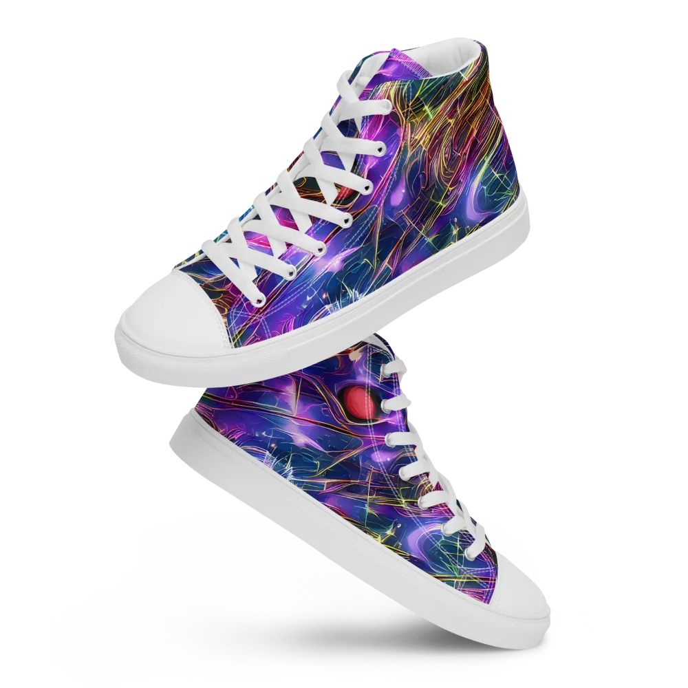 Plasma Drift on Men's High Top Canvas Shoes — Front