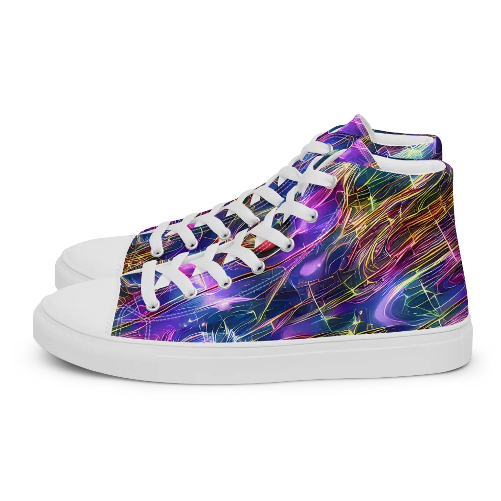 Plasma Drift on Women's High Top Canvas Shoes — Left
