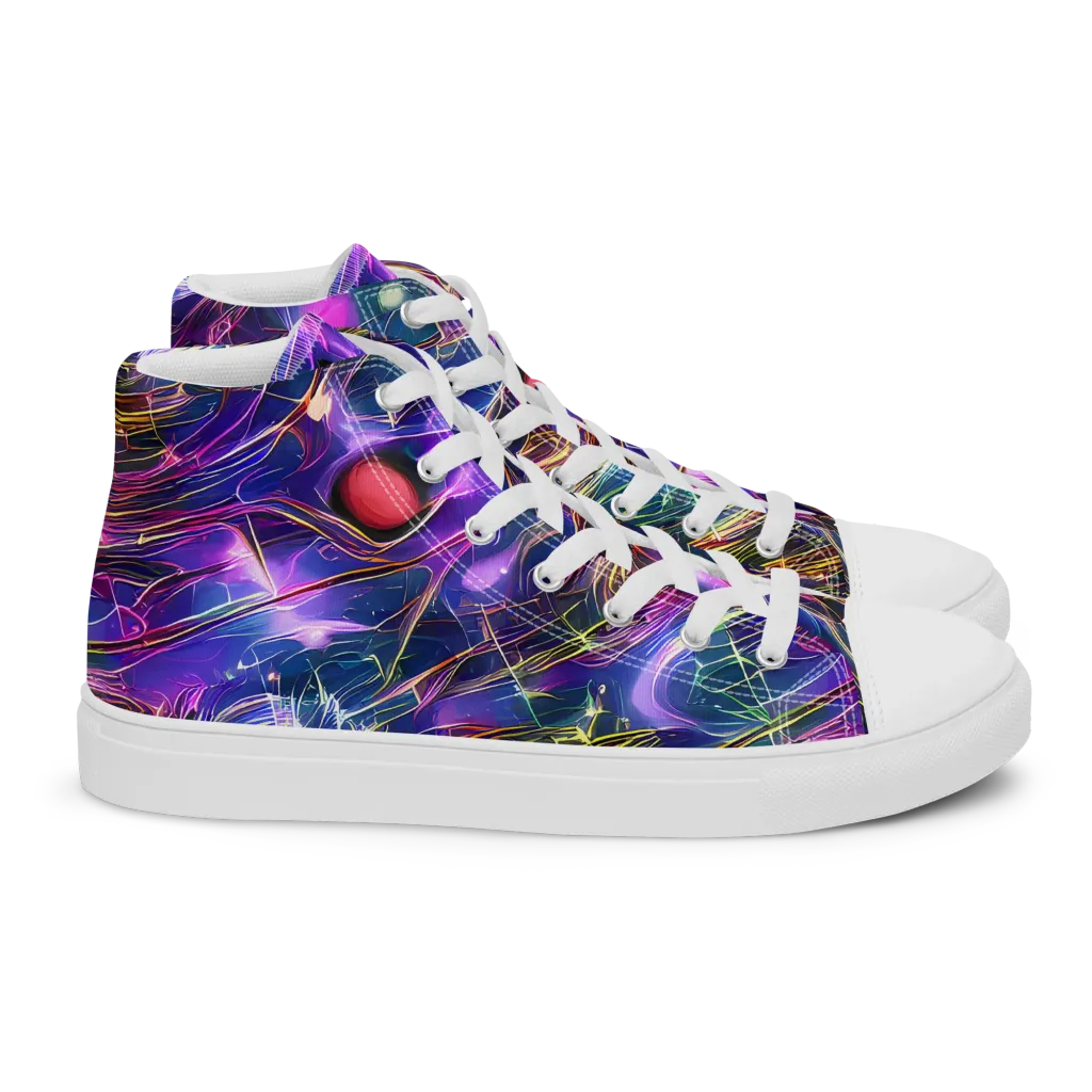 Plasma Drift on Women's High Top Canvas Shoes — Right