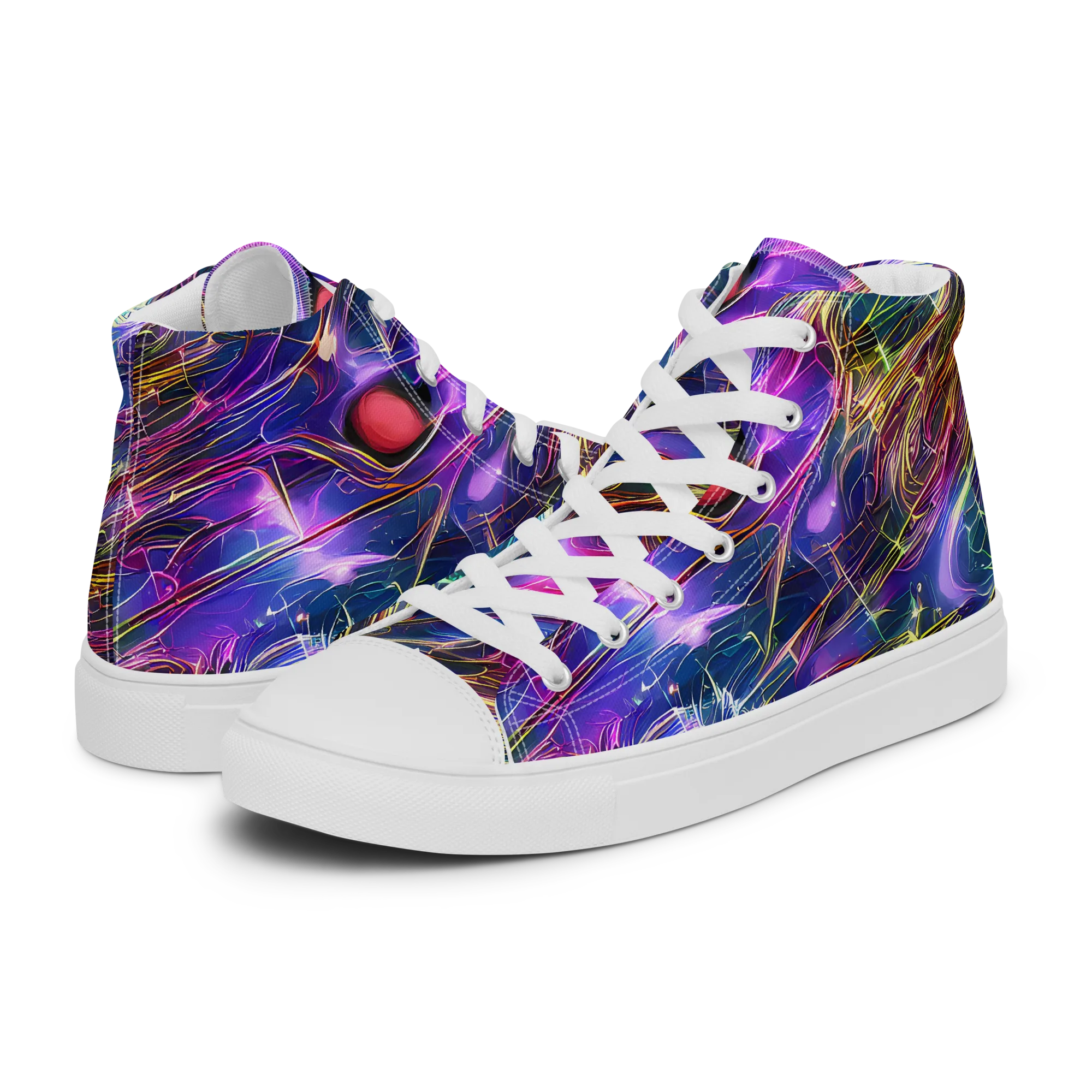 Plasma Drift on Women's High Top Canvas Shoes — Left