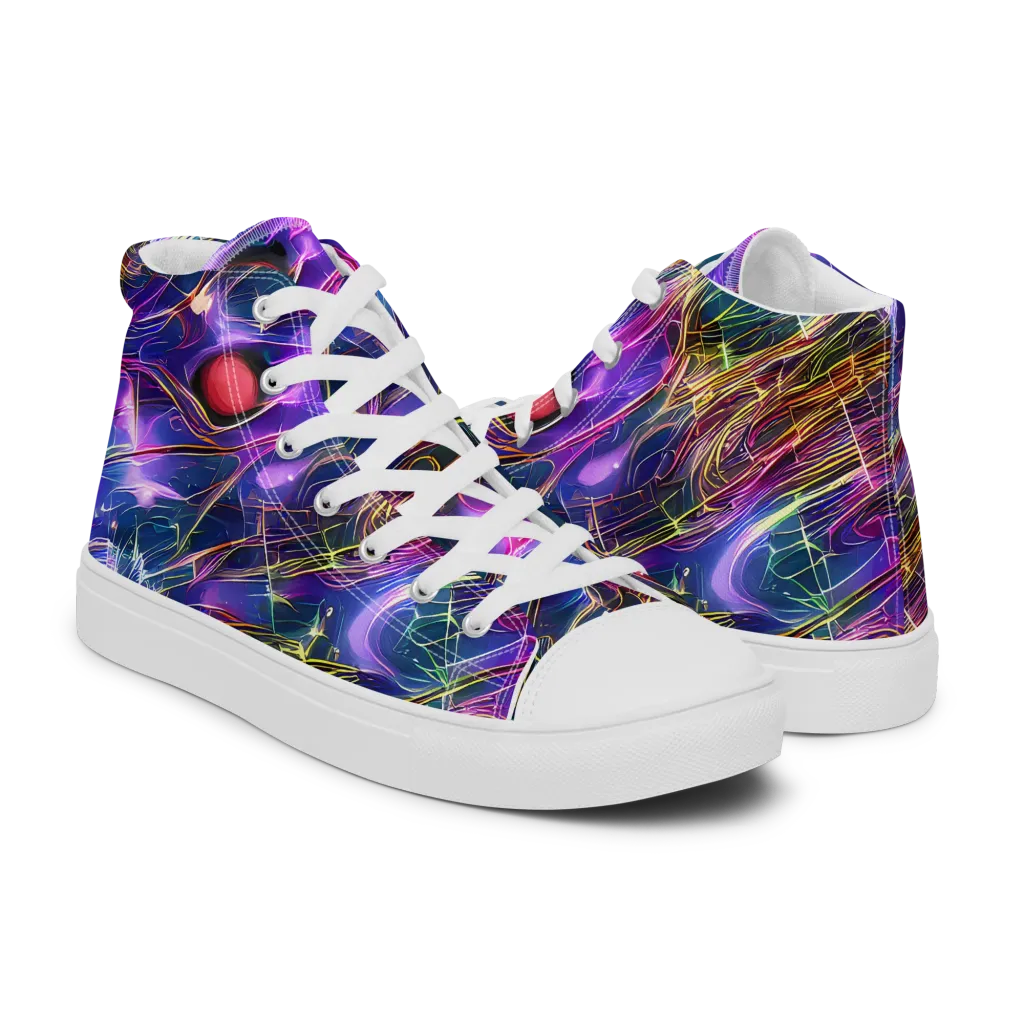 Plasma Drift on Women's High Top Canvas Shoes — Right