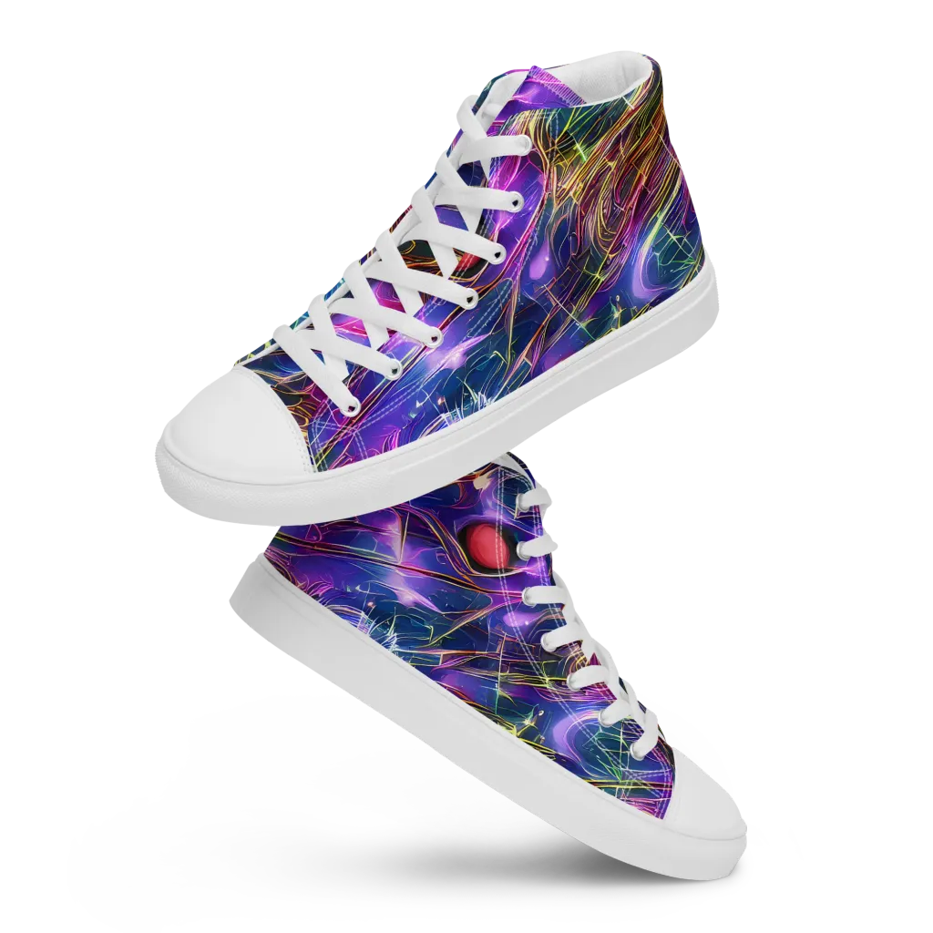 Plasma Drift on Women's High Top Canvas Shoes — Front