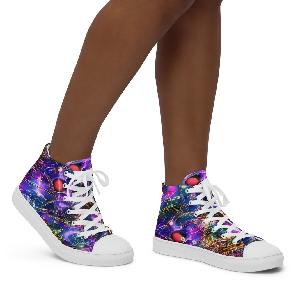 Plasma Drift on Women's High Top Canvas Shoes — Right