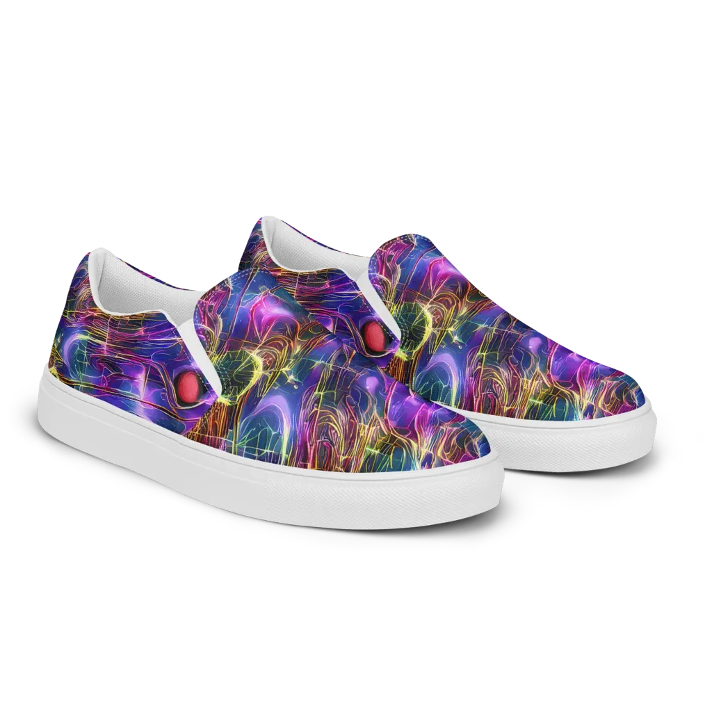 Plasma Drift on Men's Slip-On Canvas Shoes — Right Front