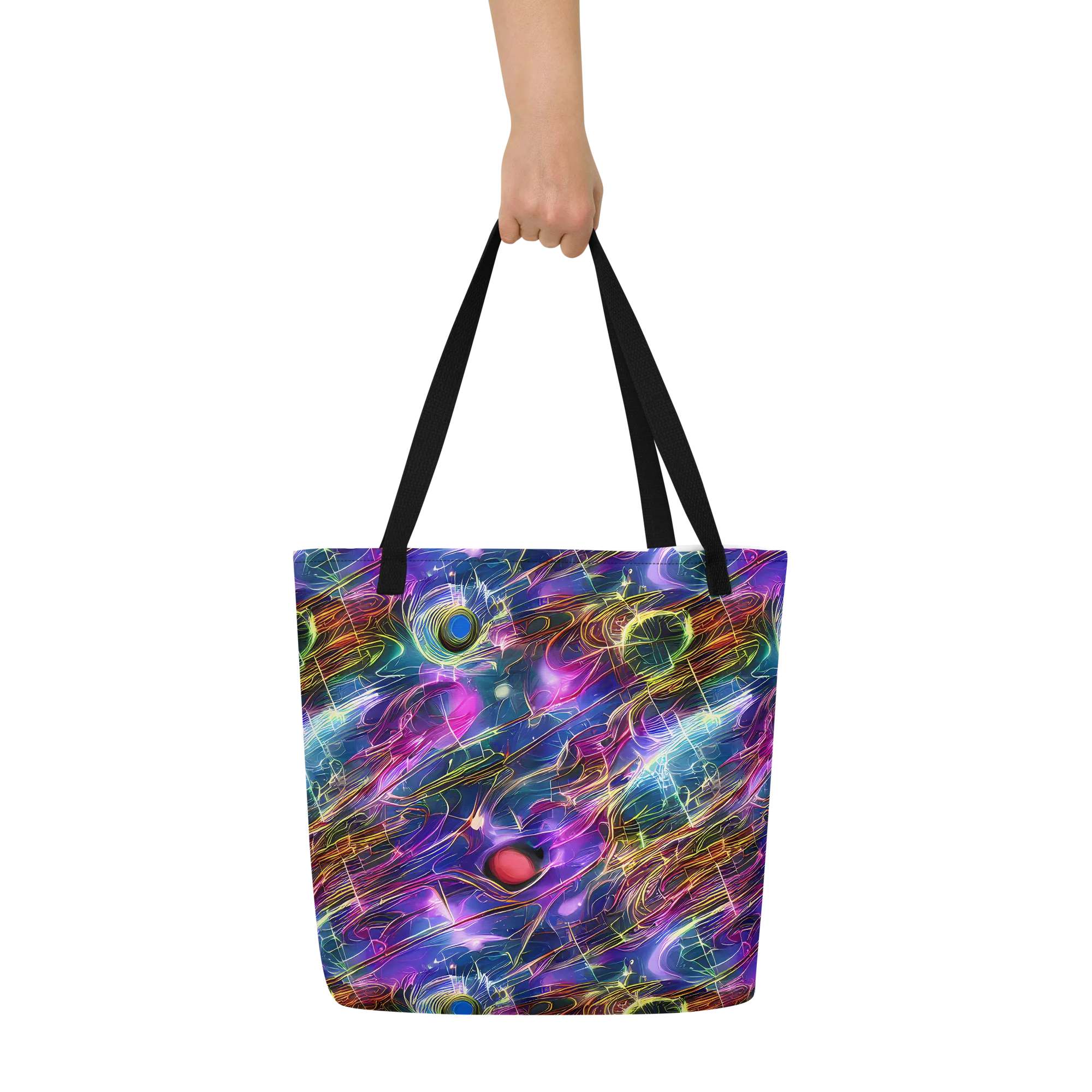 Plasma Drift on Large Tote Bag W/ Pocket — Front