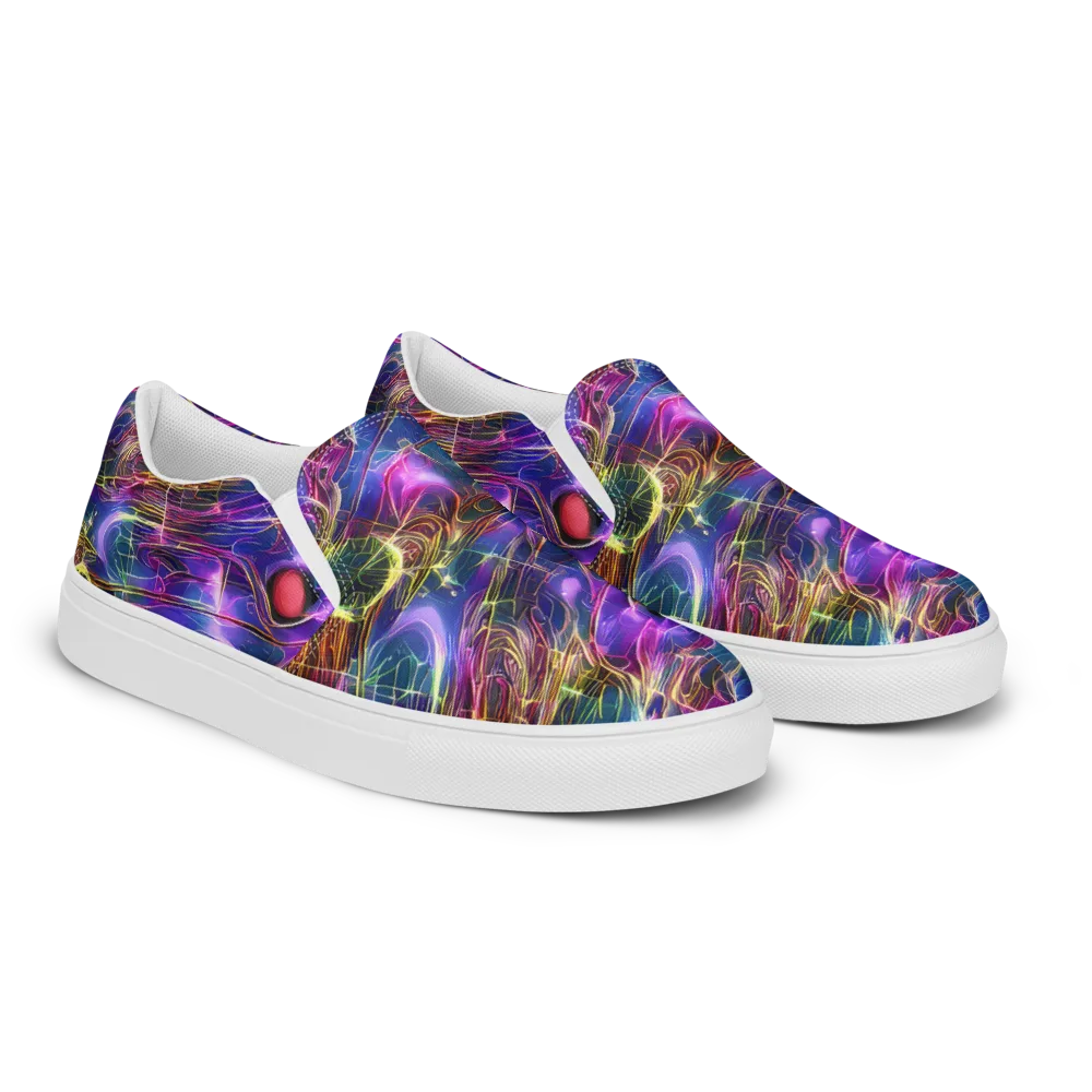 Plasma Drift on Women's Slip-On Canvas Shoes — Right Front