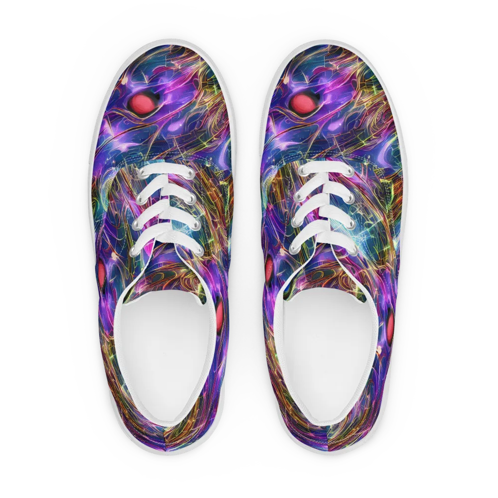 Plasma Drift on Men's Lace-Up Canvas Shoes — Front