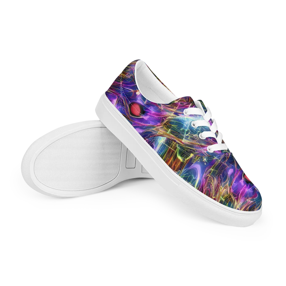 Plasma Drift on Men's Lace-Up Canvas Shoes — Right Front