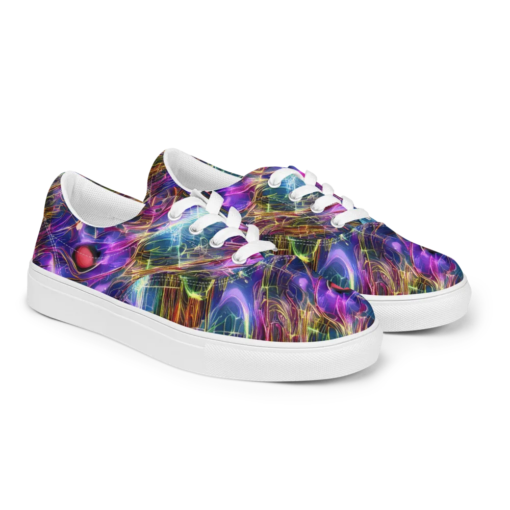 Plasma Drift on Men's Lace-Up Canvas Shoes — Right Front