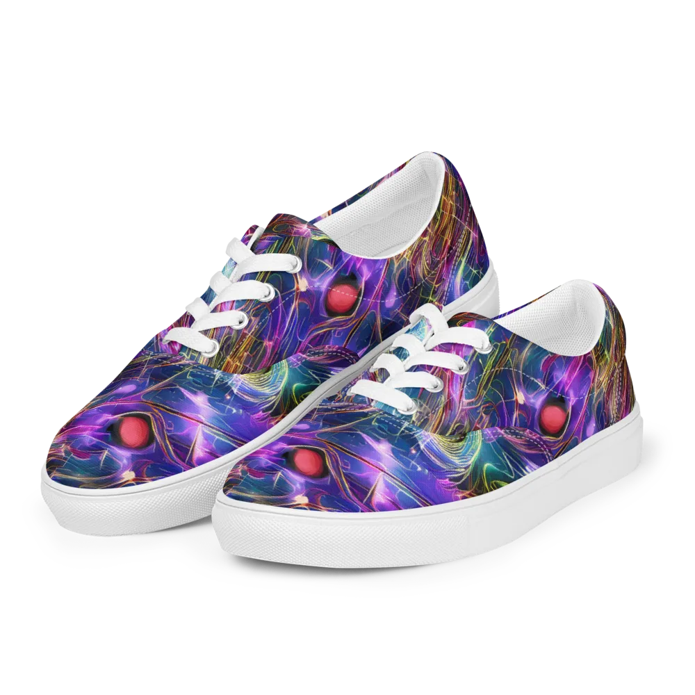 Plasma Drift on Men's Lace-Up Canvas Shoes — Left Front