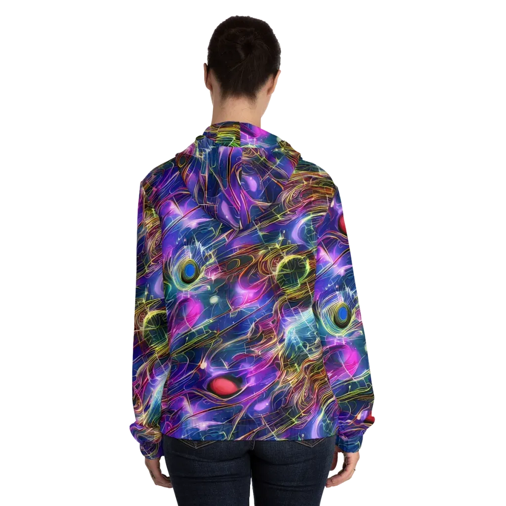 Plasma Drift on Women's Full-Zip Hoodie — Back On Person
