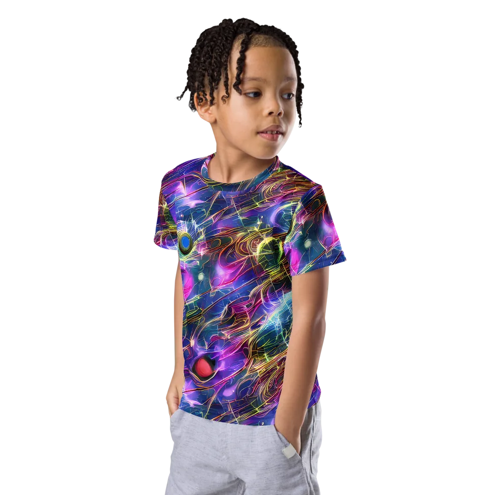 Plasma Drift on Kids Crew Neck T-Shirt — Left Front