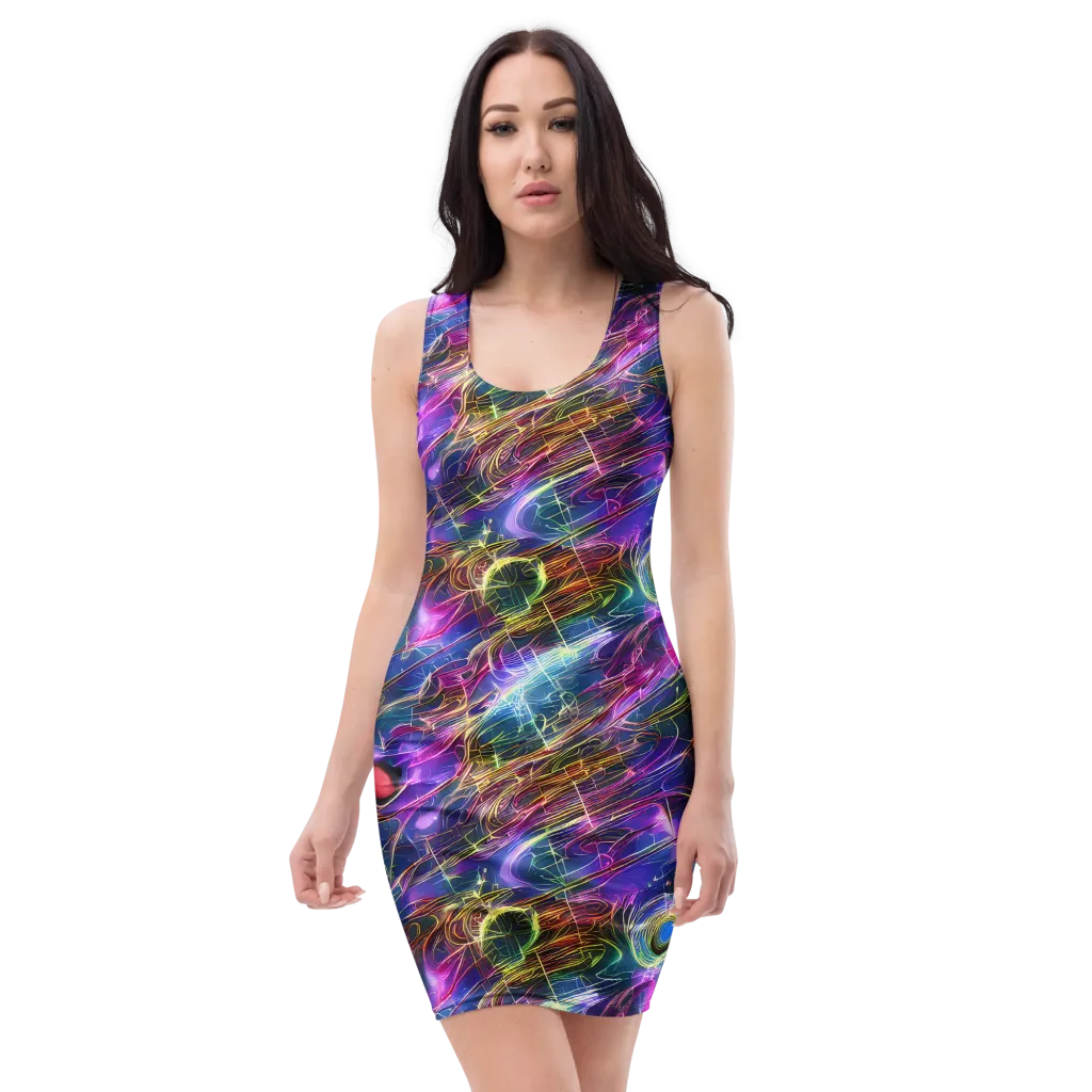 Plasma Drift on Bodycon Dress — Front