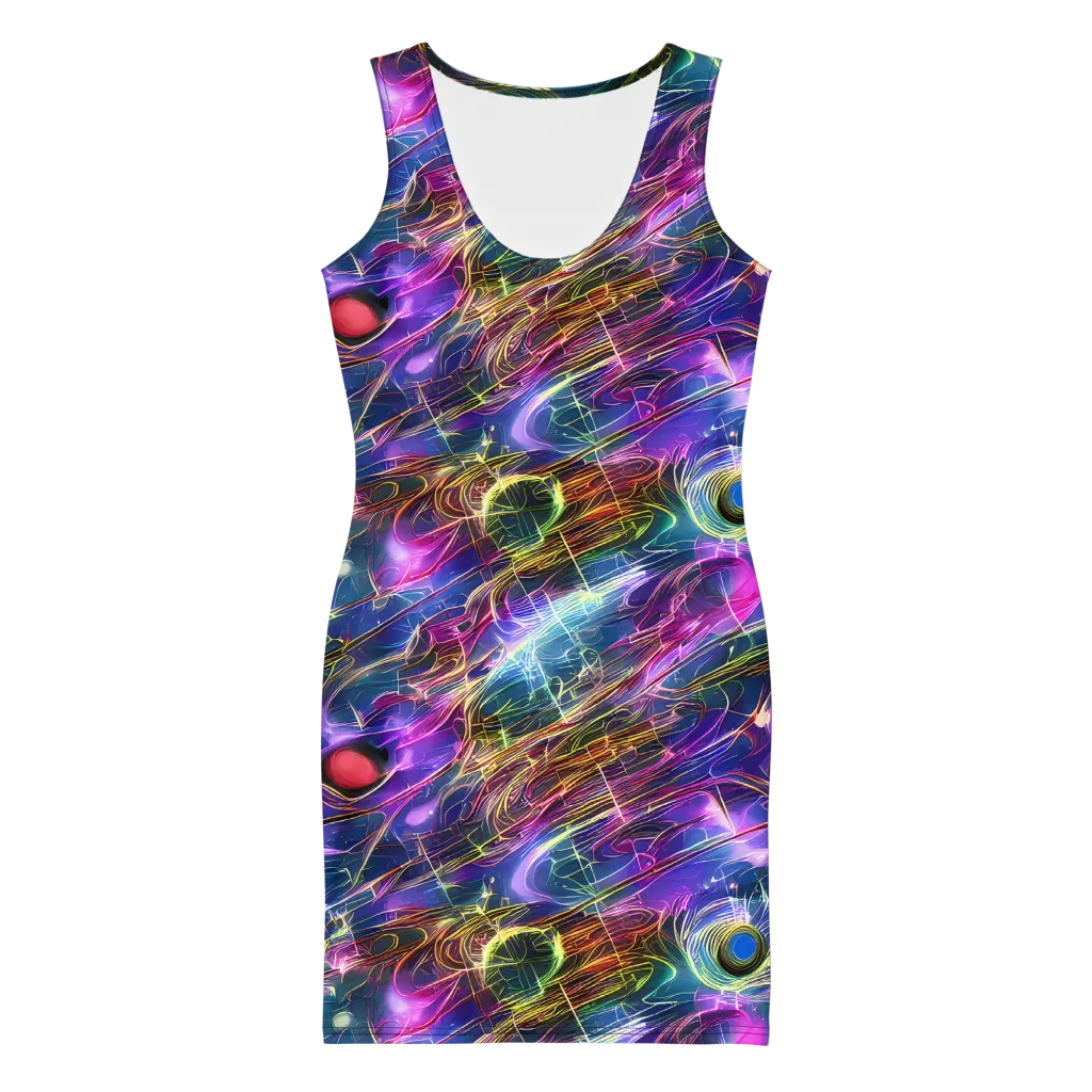 Plasma Drift on Bodycon Dress — Front