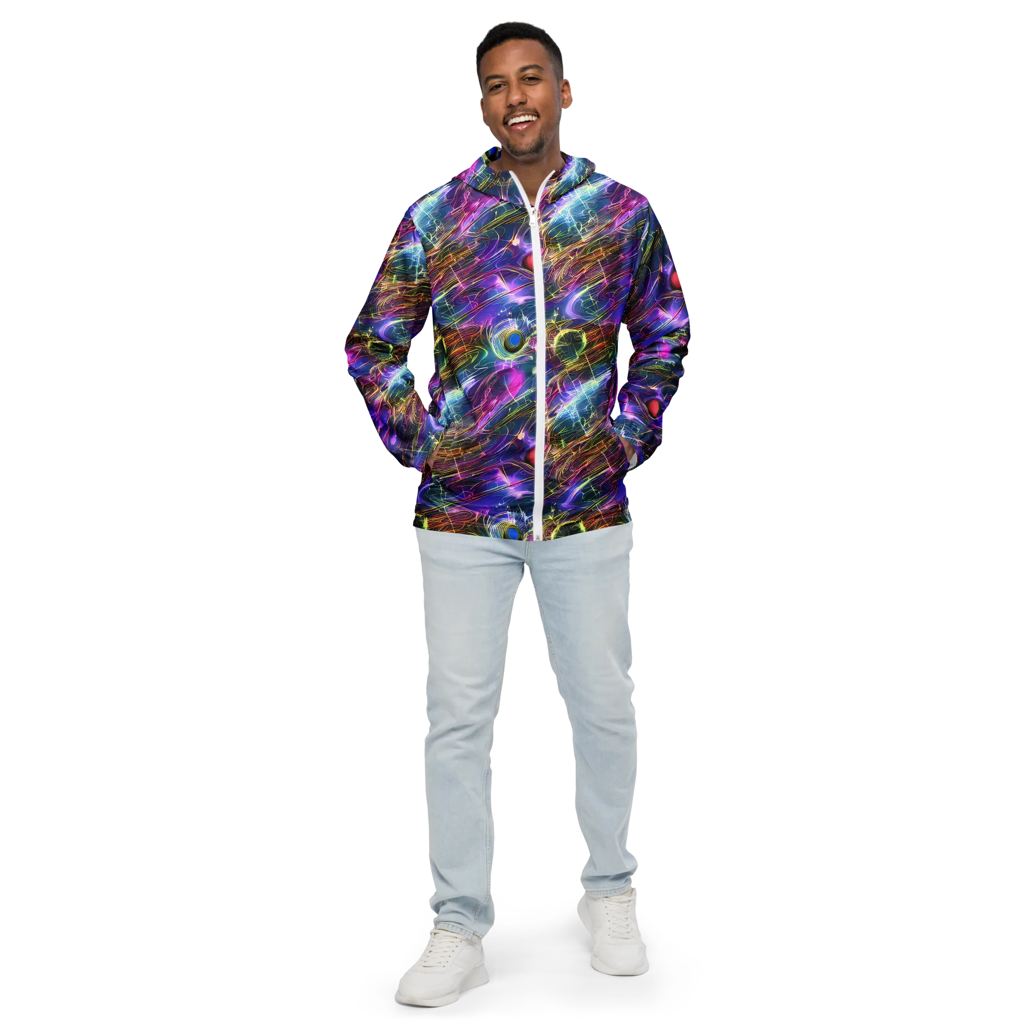 Plasma Drift on Men's Windbreaker — Front