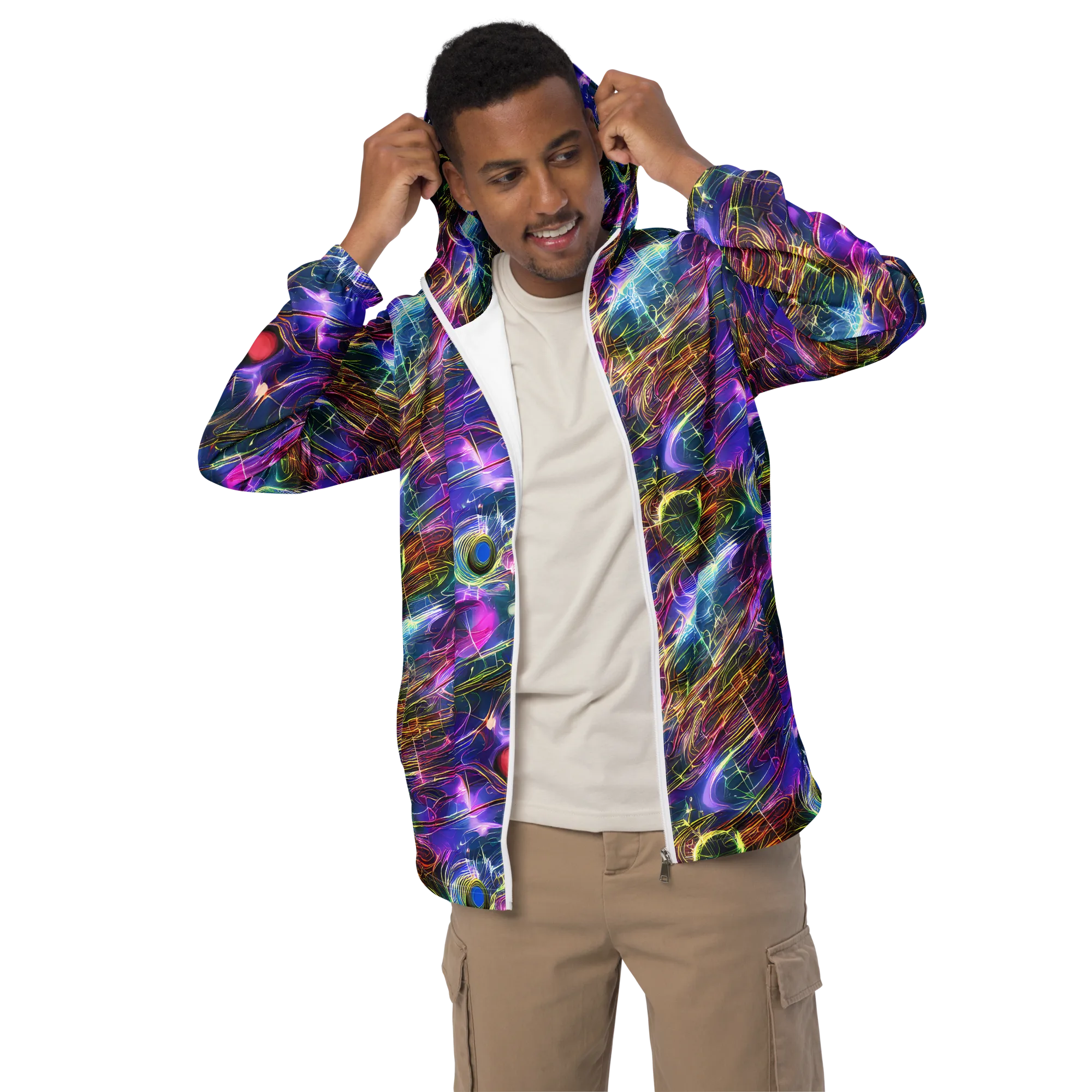 Plasma Drift on Men's Windbreaker — Front