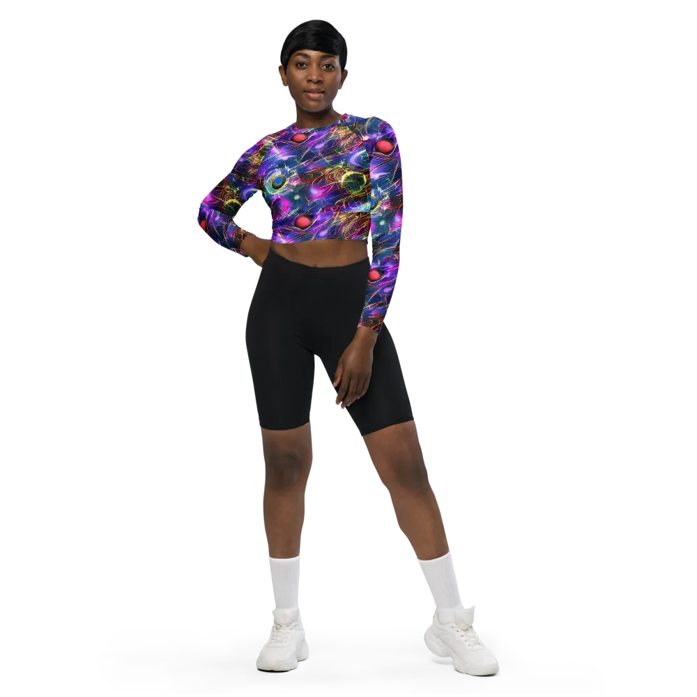 Plasma Drift on Long Sleeve Crop Top — Front