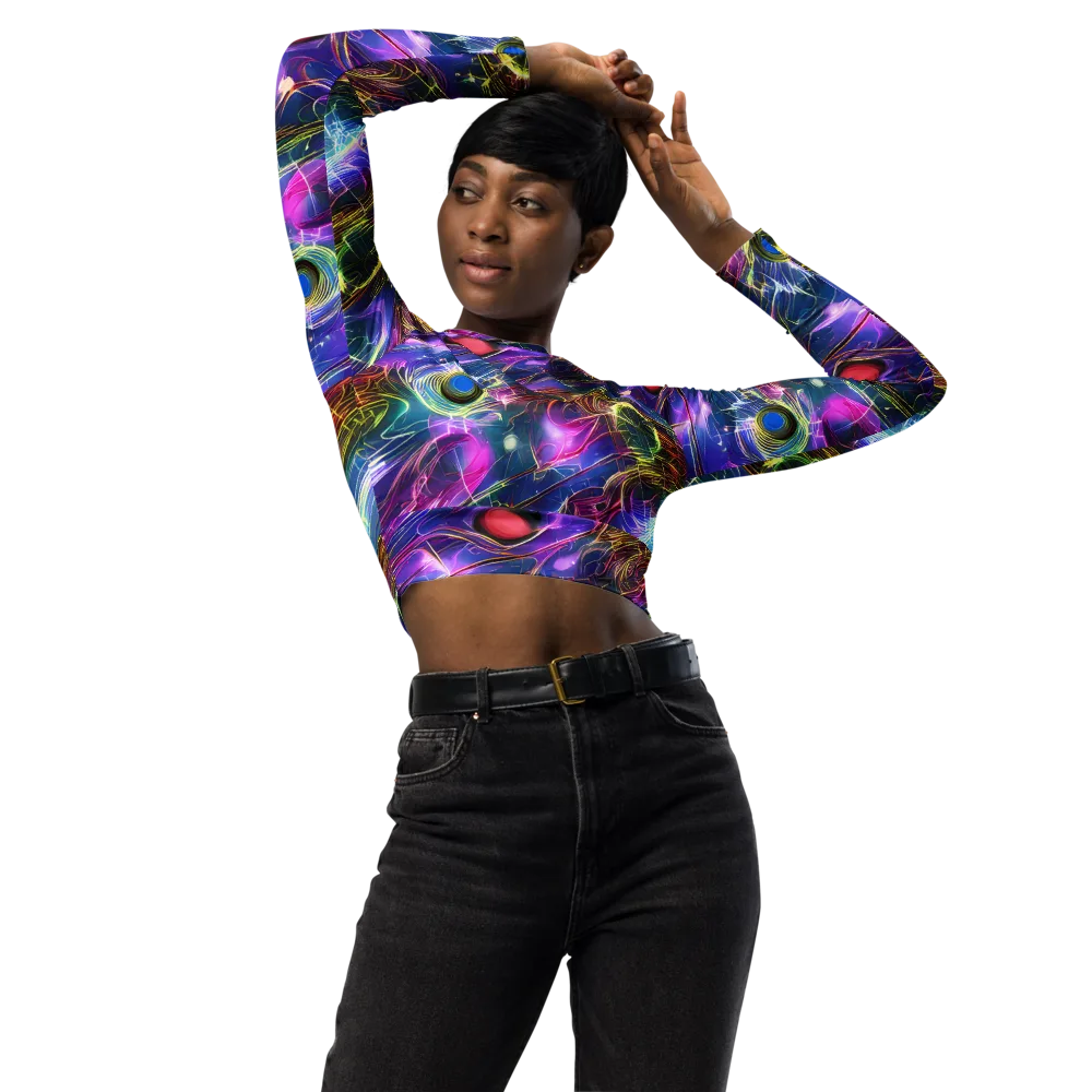 Plasma Drift on Long Sleeve Crop Top — Front